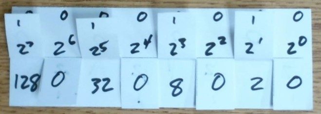 Finished Flippy-Do showing the binary number 10101010
